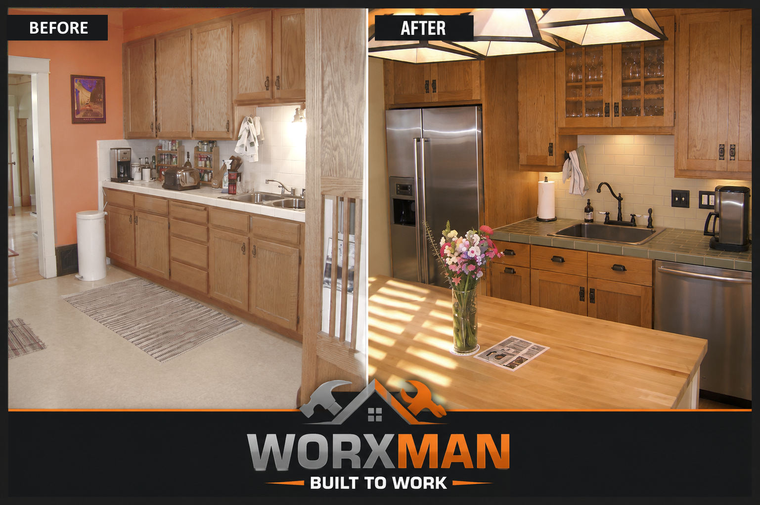 Second before and after view of a Sugar House kitchen remodel